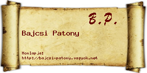 Bajcsi Patony névjegykártya